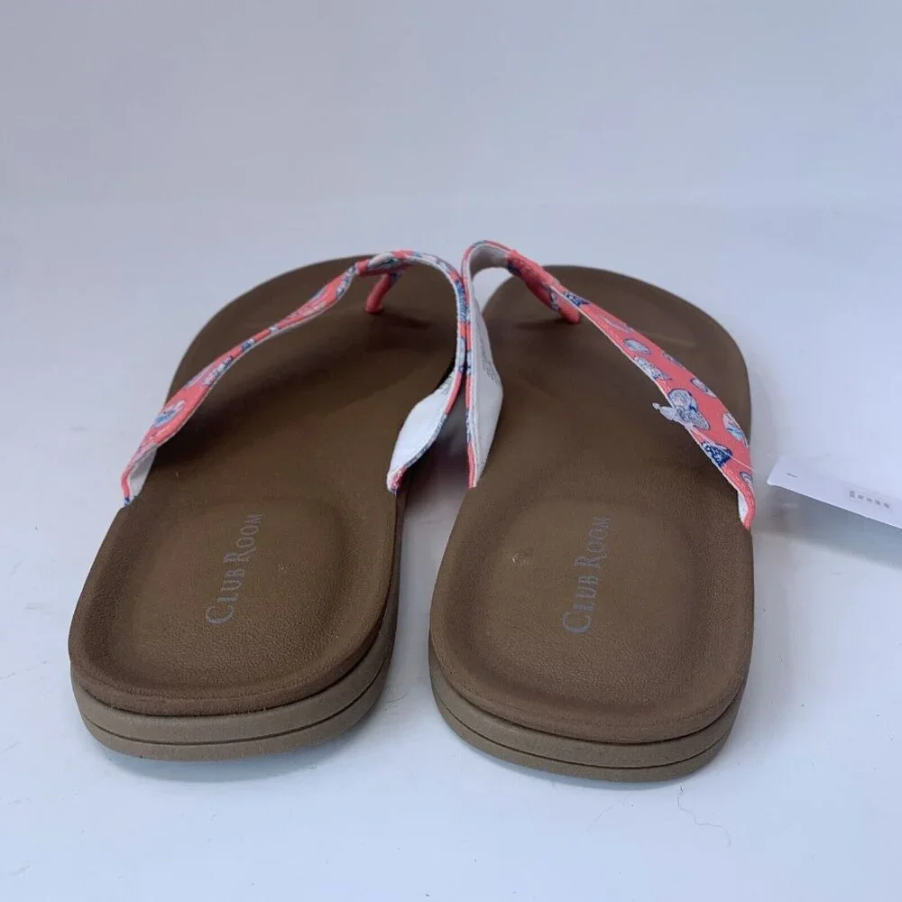 Club Room Riley 100151339 Flip Flop Sandals Men's 11M Seashell Pink Printed 8108